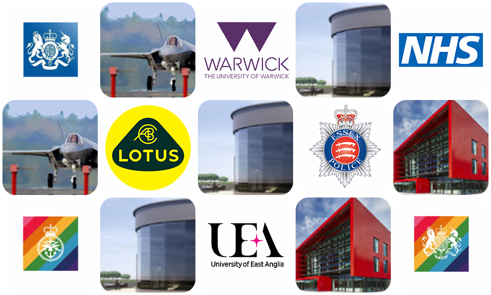 collage of logos